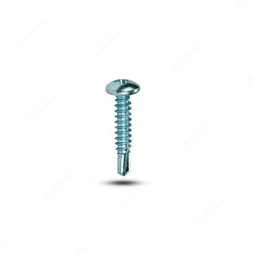 Tuf-Fix Pan Self Drilling Screw, 8x1-1/4 Inch, CS, Silver, PK900