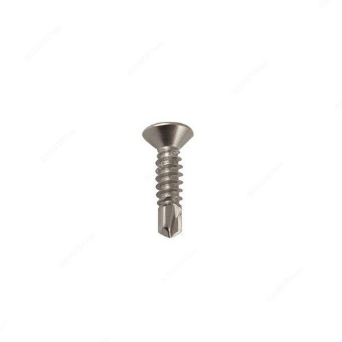Tuf-Fix CSK Self Drilling Screw, 8x1-1/4 Inch, CS, Silver, PK900