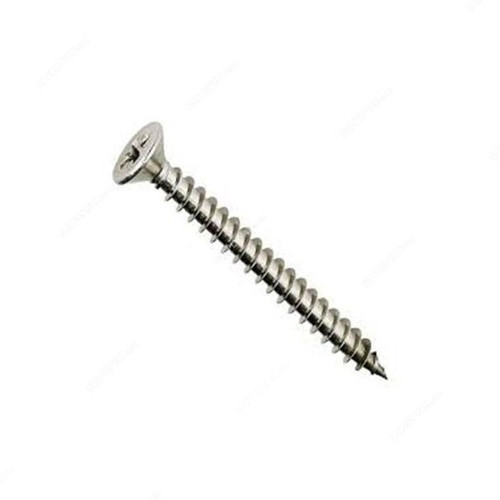 Tuf-Fix Double CSK Chip Board Screw, M4x25mm, CS, Silver, PK900