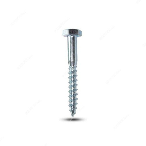 Tuf-Fix Hex Coach Screw, 5/16x1 Inch, CS, Silver, PK1500