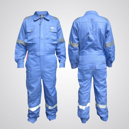 Prime Captain Doha Coverall With Reflective Tape, D592, XL, Light Blue