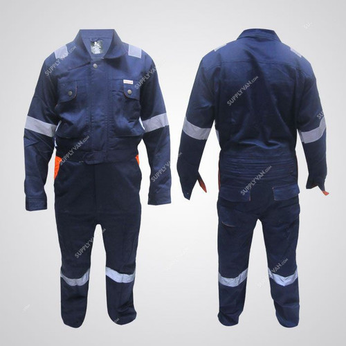 Prime Captain Doha Coverall With Reflective Tape, D592, M, Dark Blue