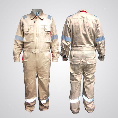Prime Captain Doha Coverall With Reflective Tape, D592, M, Beige