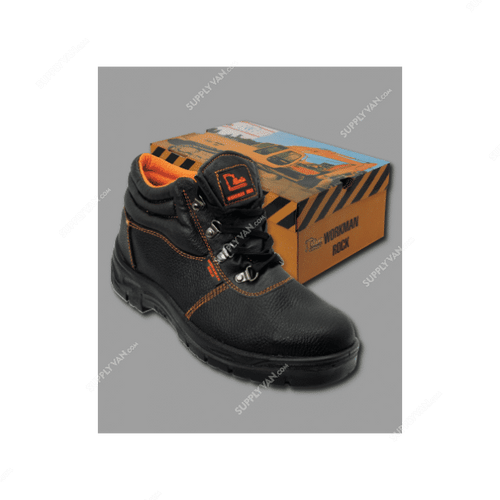 Workman Rock Safety Shoes, Size43, Black, High Ankle