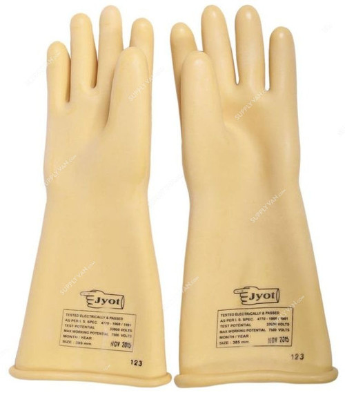 Jyot Electrical Gloves, 385MM, 33000V, Biege
