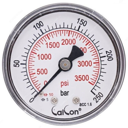 Calcon Pressure Gauge, CC10D, 50MM, 1/8 Inch, BSP, 0-250 Bar