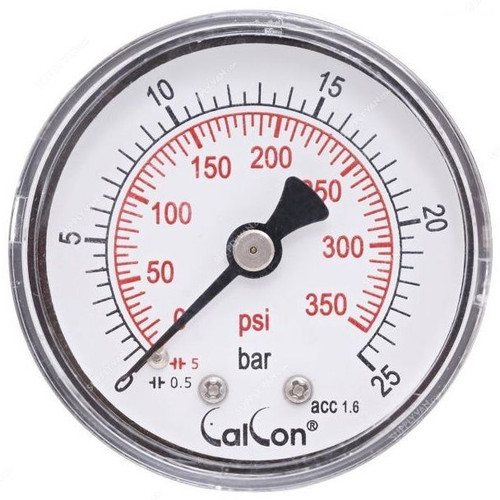 Calcon Pressure Gauge, CC10D, 50MM, 1/8 Inch, BSP, 0-25 Bar