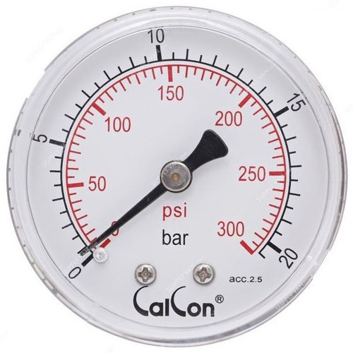 Calcon Pressure Gauge, CC10D, 50MM, 1/8 Inch, BSP, 0-20 Bar