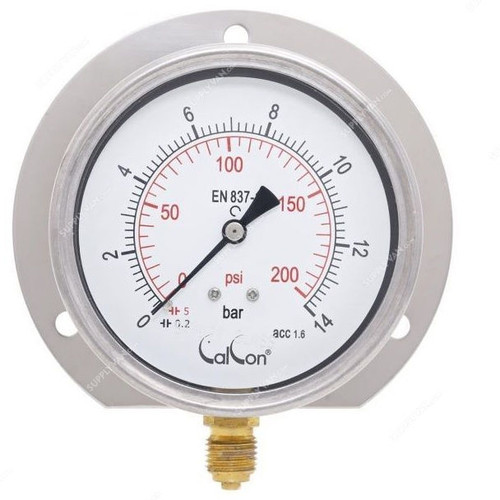Calcon Pressure Gauge, CC10C, 80MM, 1/4 Inch, BSP, 0-14 Bar