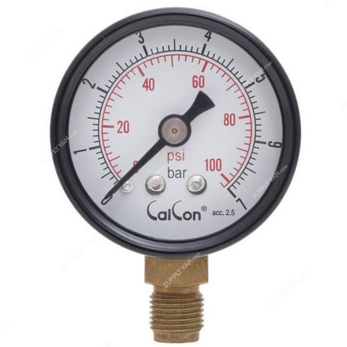 Calcon Pressure Gauge, CC121A, 40MM, 1/8 Inch, BSP, 0-7 Bar