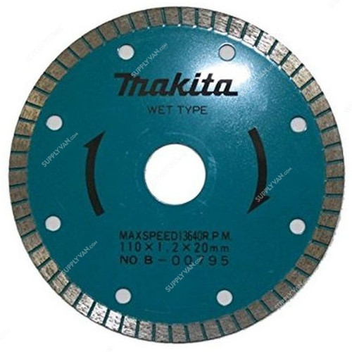 Makita Corrugated Diamond Blade, B-00795, Wet, 110MM, Blue