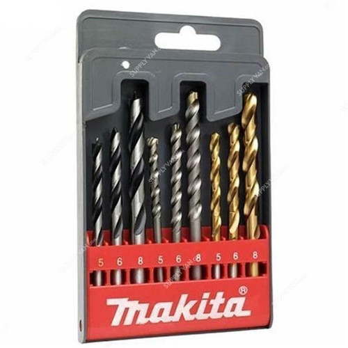 Makita Drill Bit Set, D-08660, HSS-Tin, 9PCS