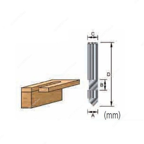 Makita Panel Pilot Router Bit, D-12348, 6x6.35MM