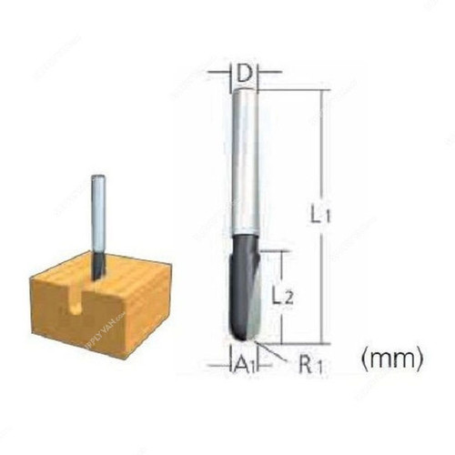 Makita U Grooving Router Bit, D-09329, 6x18MM