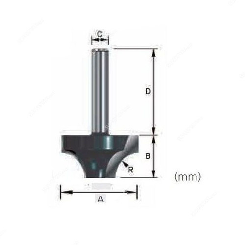 Makita Pierce and Round Over Router Bit, D-13889, 38.1x22.2MM