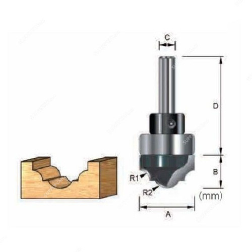 Makita Classical Plunge Router Bit, D-12572, 35x14.28MM