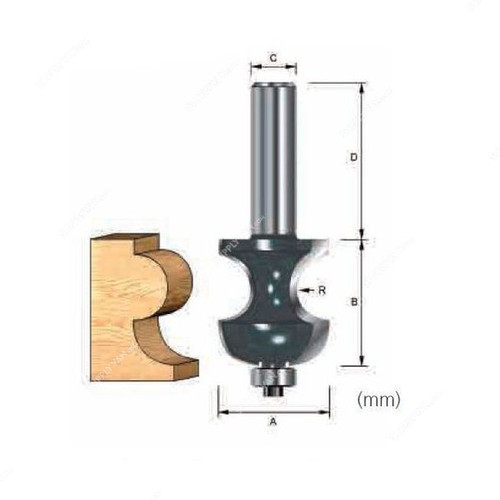 Makita Bead and Cove Router Bit, D-13063, 31.8x36.51MM