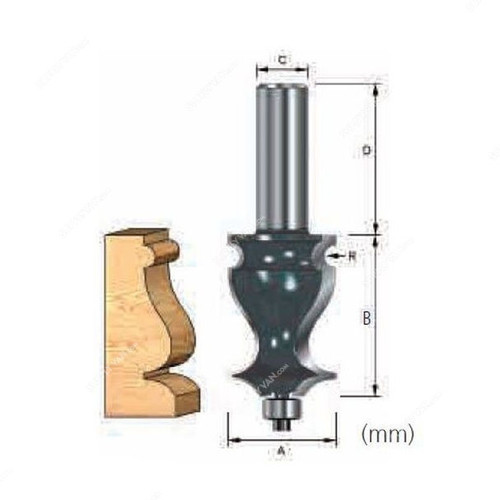 Makita Moulding Router Bit, D-13219, 19x25.4MM