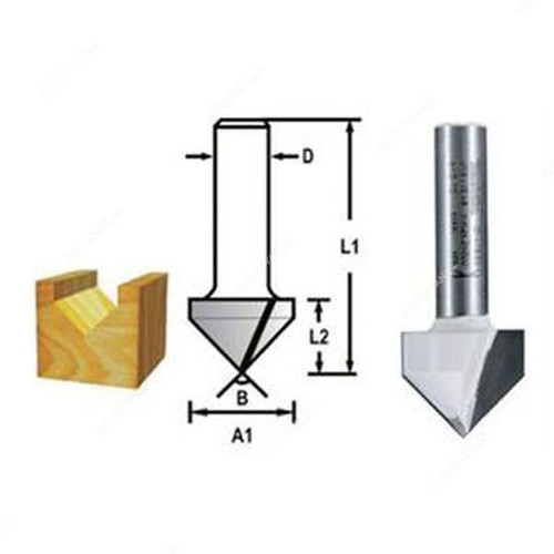 Makita V Grooving Router Bit, D-47955, 28.6x22.2MM