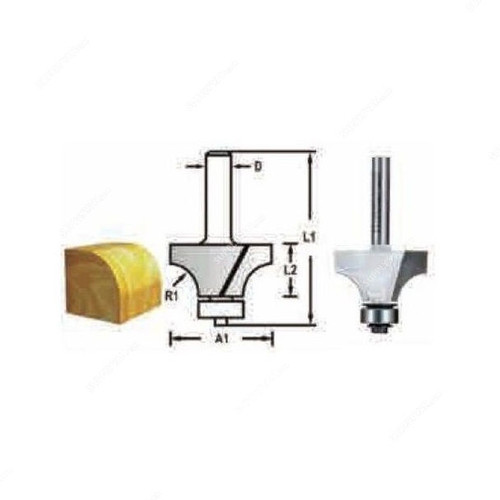 Makita Round Over Router Bit With Bearing, D-48387, 25.4 x 13.5MM