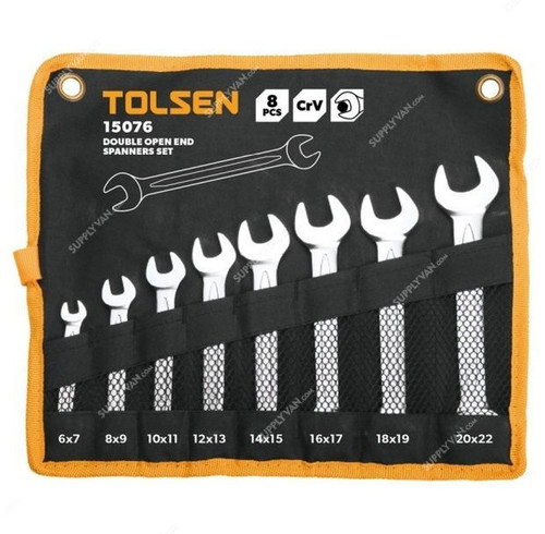 Tolsen Double Open End Spanner Set, 15076, 8PCS