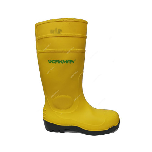 Workman Steel Toe Gumboots, PVC, Yellow, 11.5UK