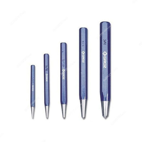 Groz Centre Punch Set, CP-HD-ST-5, 5PCS