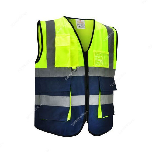 Empiral Safety Vest, E108073407, Dazzle, Yellow and Navy Blue, 4XL