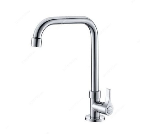 Geepas Sink Mixer, GSW61017, Zinc Alloy and Stainless Steel, Silver