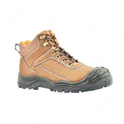 Vaultex Steel Toe Safety Shoes, 15K, Size43, Brown, High Ankle