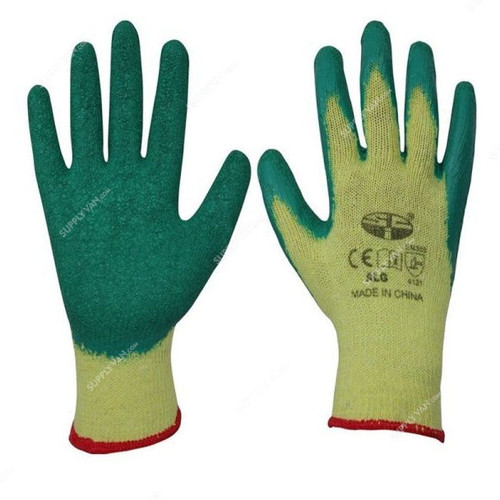 Ski Latex Coated Gloves, ALG, Size10, Green, PK12