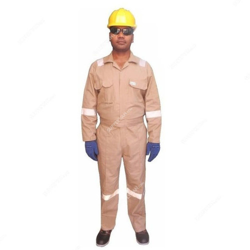 Vaultex Coverall With Reflective Strips, CUR, 260GSM, L, Beige