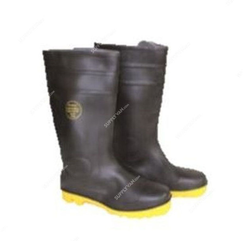 Per4mer Steel Toe Safety Gumboots, Size44, Black
