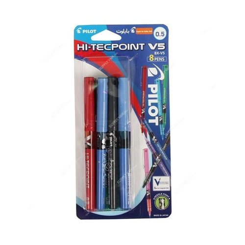 Pilot Rollerball Pen, BX-V5-BT8, Hi-Tecpoint, 0.5MM, PK8