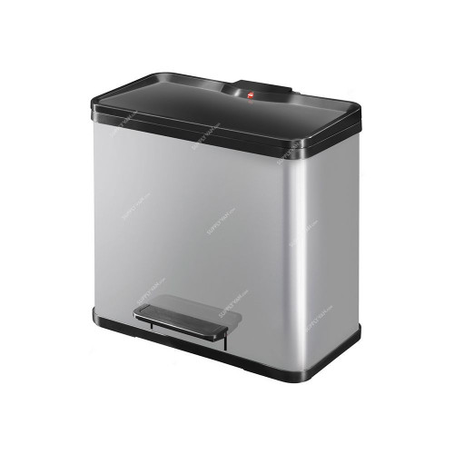 Hailo Pedal Waste Bin, HLO-0633-220, Oko Trio Plus L, 27 Litres, Silver