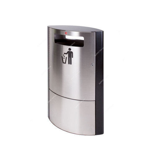 Hailo Waste Bin, HLO-0935-001, ProfiLine Outdoor, 35 Litres, Silver