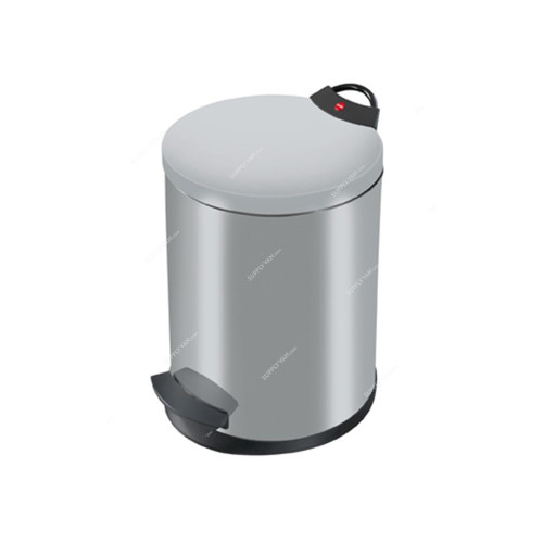 Hailo Pedal Waste Bin, HLO-0513-119, Pedal Waste Bin T2 M, 11 Litres, Silver