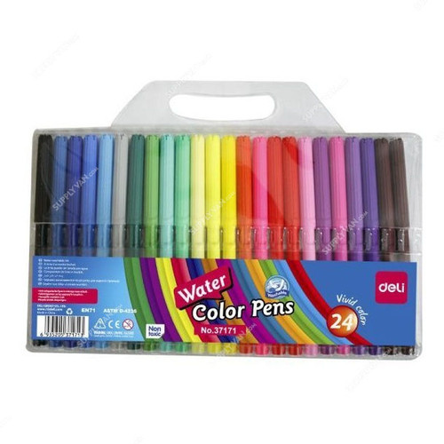 Deli Washable Felt Pen, E37171, Multicolor, 12PCS