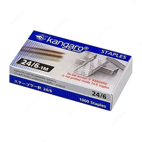 Kangaro Staple Pin, 24/6-1M, Silver, PK1000