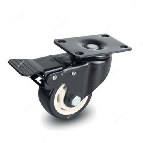 NSF Germany Brake Plate Caster, 27065, Light Duty, 6.4CM, 70KG