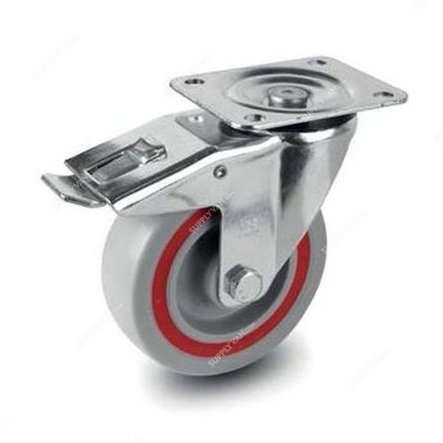 NSF Germany Brake Plate Sandwich Caster, 43100, Medium Duty, 10CM, 200KG