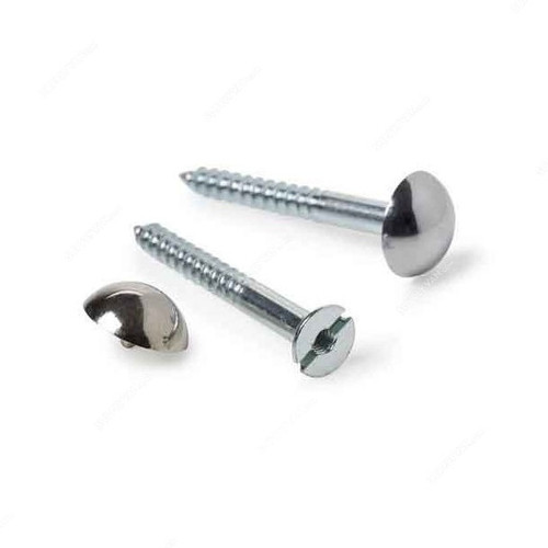 Mirror Screw, Metal, Coarse, 1-1/4 Inch, PK100