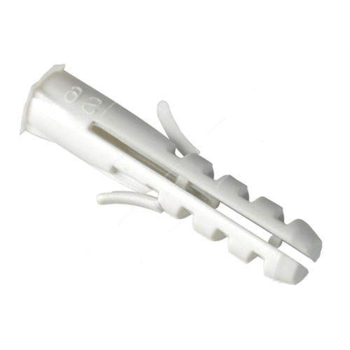 Nylon Plug, CLASSIC, Plastic, S8, White, 100 Pcs/Pack