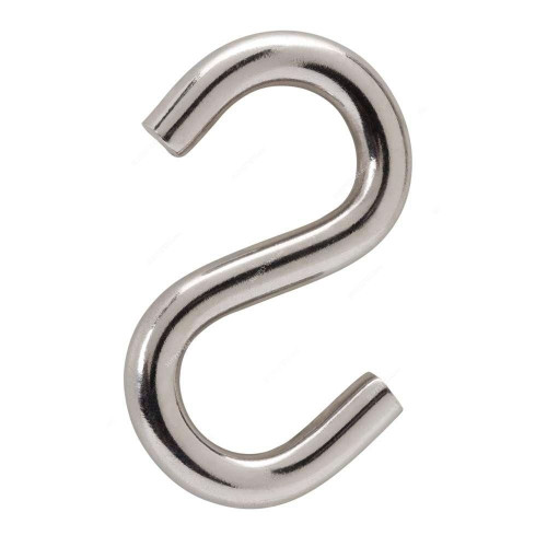 S Hook, Metal, 3 Inch, Silver