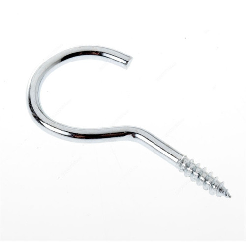 Cup Hook, Metal, 1/2 Inch, Silver and Brass