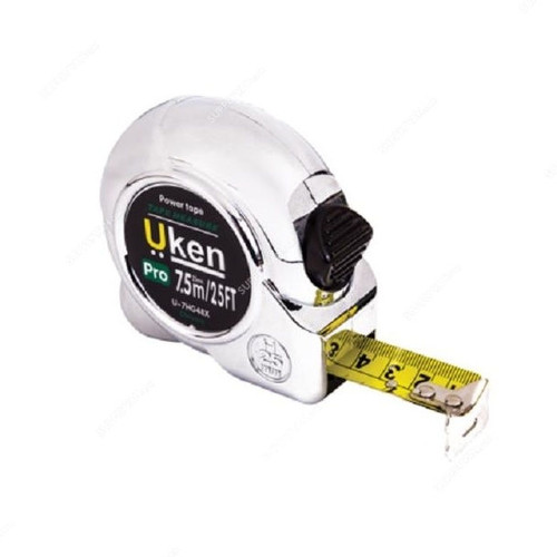 Uken Measuring Tape, U5G48XC, 25MM, 5 Mtrs, Metric/Imperial, Steel