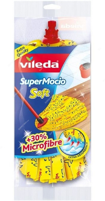 Vileda Floor Mop Refill, VLFC141558, Supermocio, Soft, Yellow