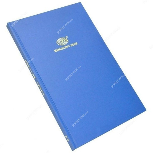 FIS 8MM Single Ruled 3 Quire Manuscript Book with Spiral Binding, FSMNFS3QIE, 210 x 330MM, 144 Pages, Blue