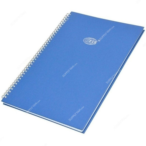 FIS 5MM Square Lines 2 Quire Manuscript Book with Spiral Binding, FSMNFS2Q5MSB, 210 x 330MM, 96 Pages, Blue