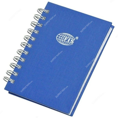 FIS 5MM Square Lines 2 Quire Manuscript Book with Spiral Binding, FSMNA72Q5MSB, 74 x 105MM, 96 Pages, Blue